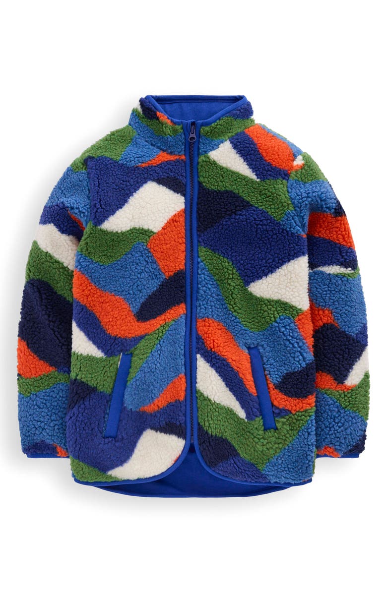 Mini Boden Kids' Cozy Fleece Jacket, Main, color, Abstract Landscape