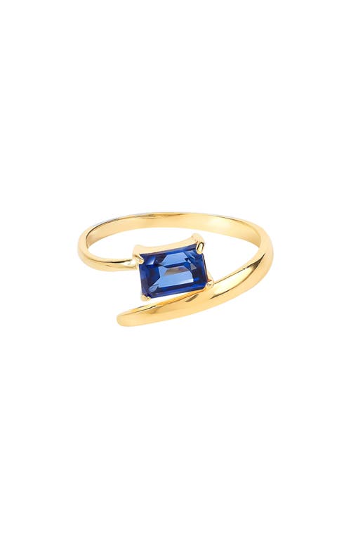 Ys Gems Gemstone Bypass Ring In Blue