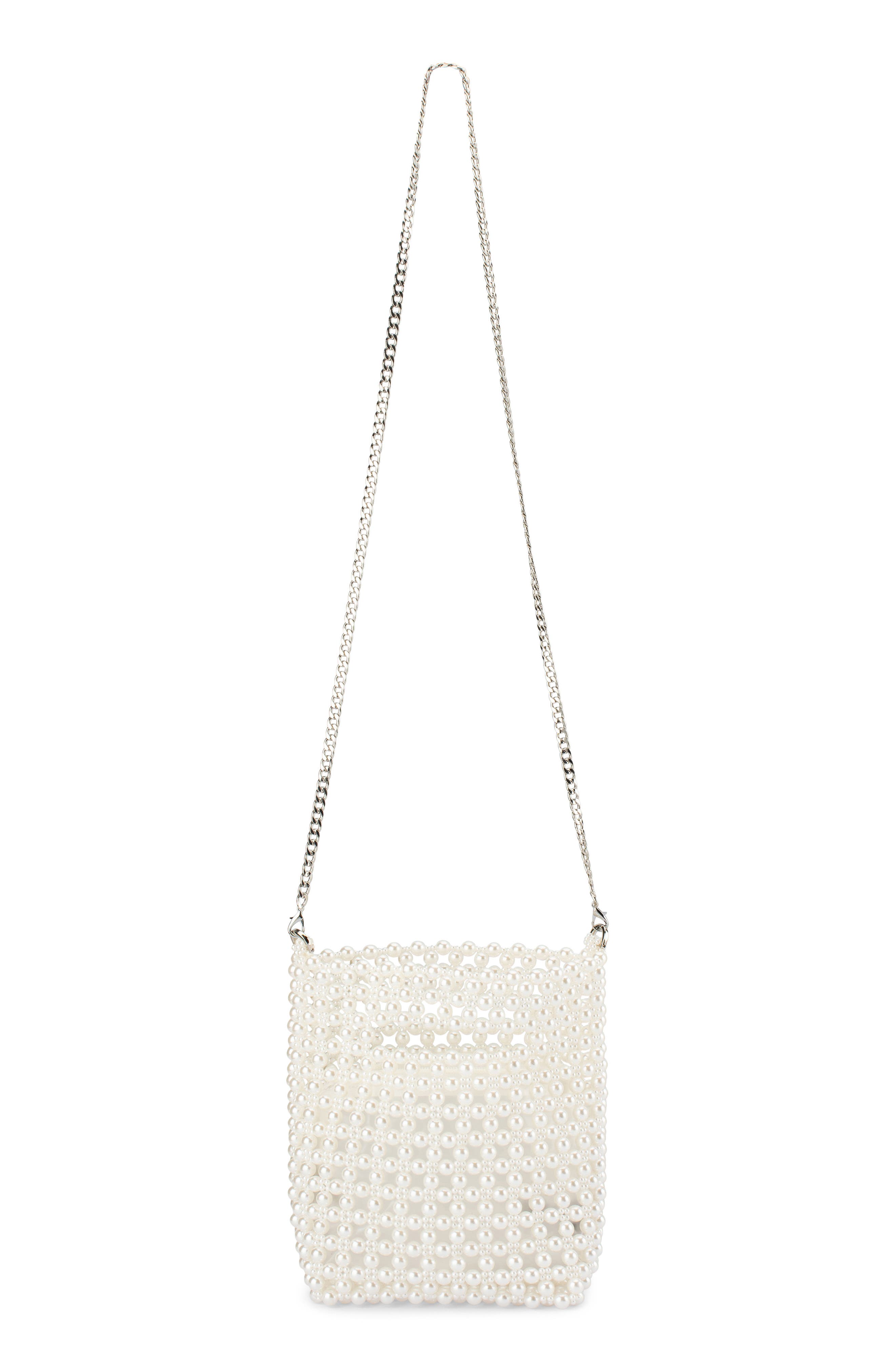Olga Berg Tilda Faux Pearl Grab Bag, Alternate, color, Pearl