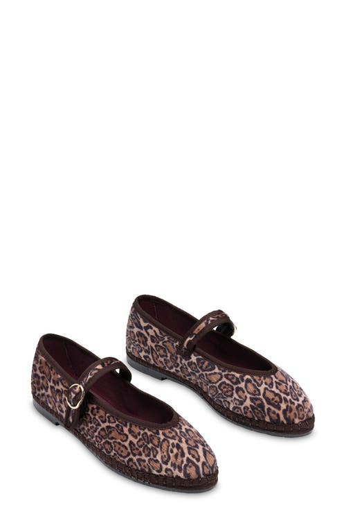 Flabelus Pierre Mary Jane Flat In Brown