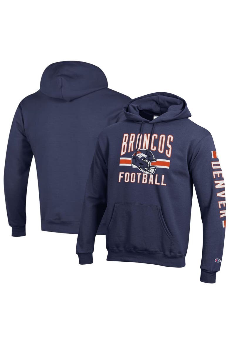 Men's Champion  Navy Denver Broncos Powerblend Hoodie, Main, color, Navy