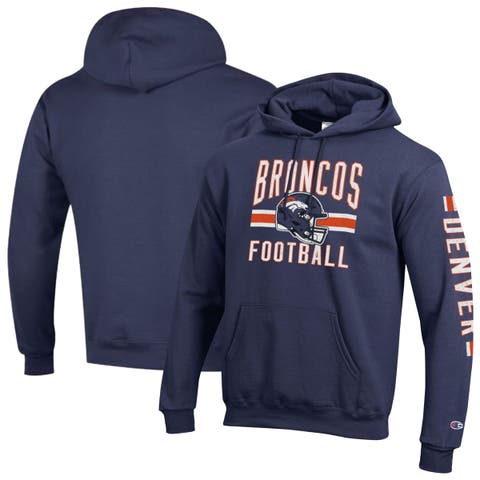 Men's Champion Navy Denver Broncos Powerblend Hoodie