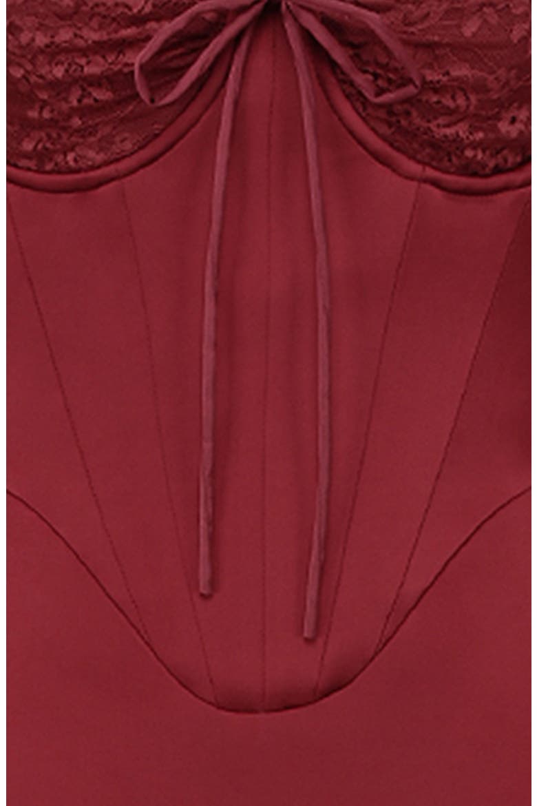 Perdi Corset Bodice Long Sleeve Gown, Alternate, color, RHUBARB