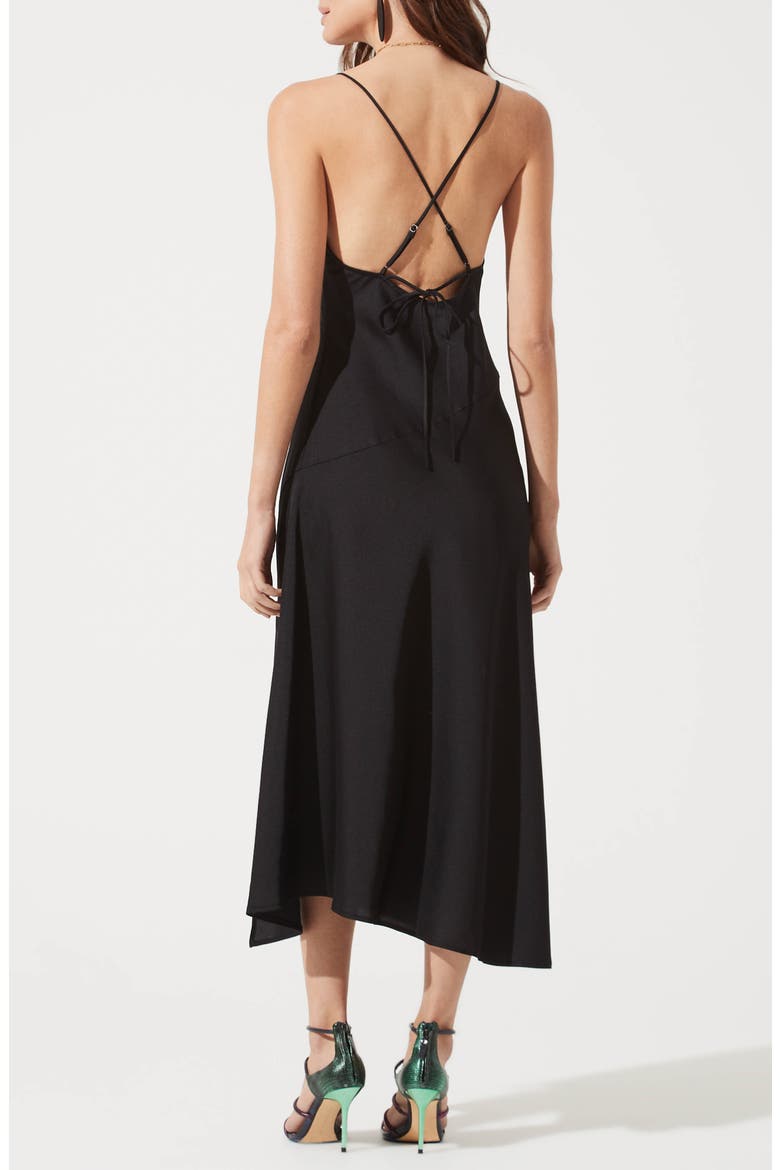 Cowl Slip Midi Dress, Alternate, color, BLACK