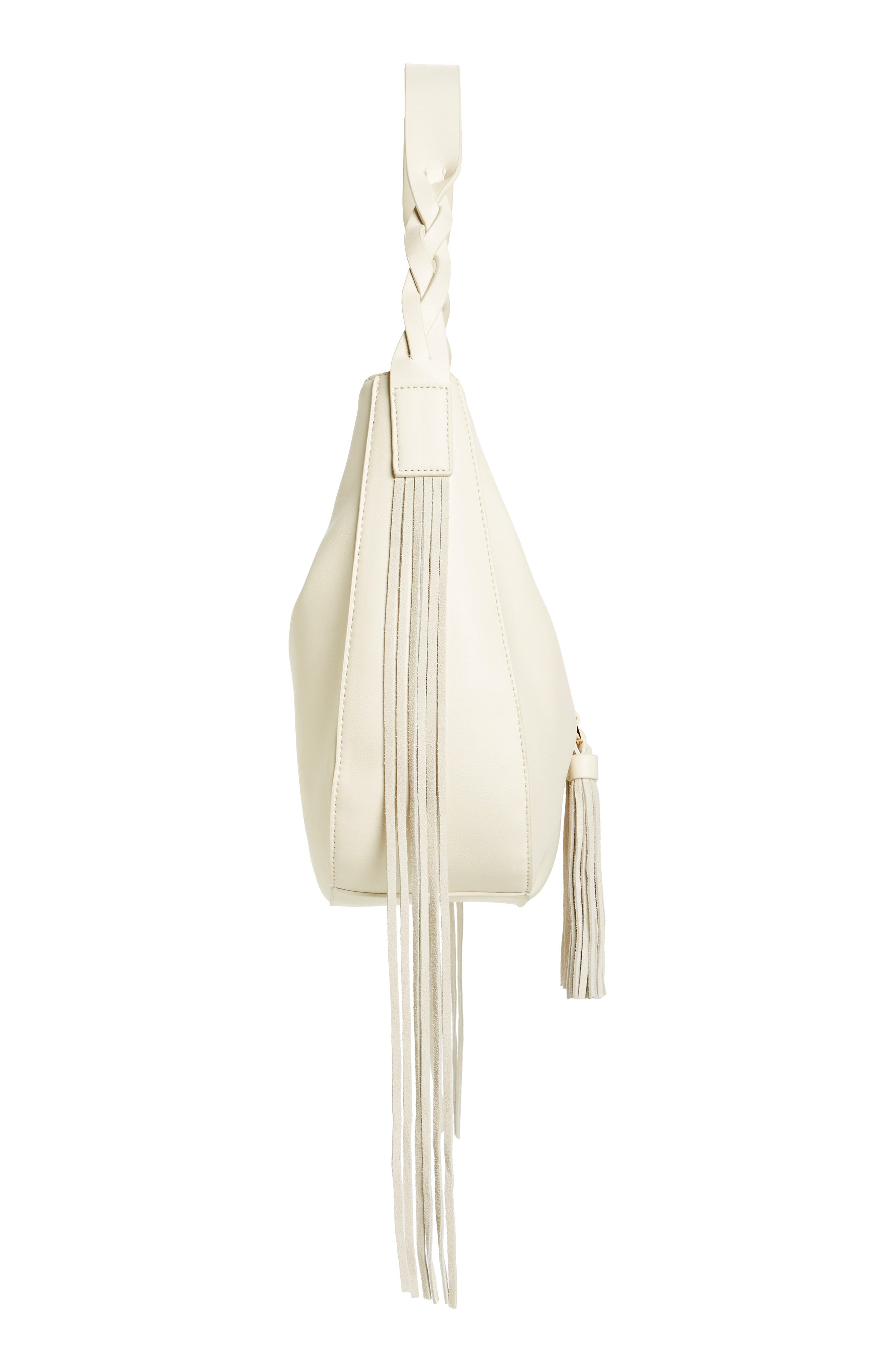 Phase 3 Lace-Up Tassel Faux Leather Hobo, Alternate, color, 