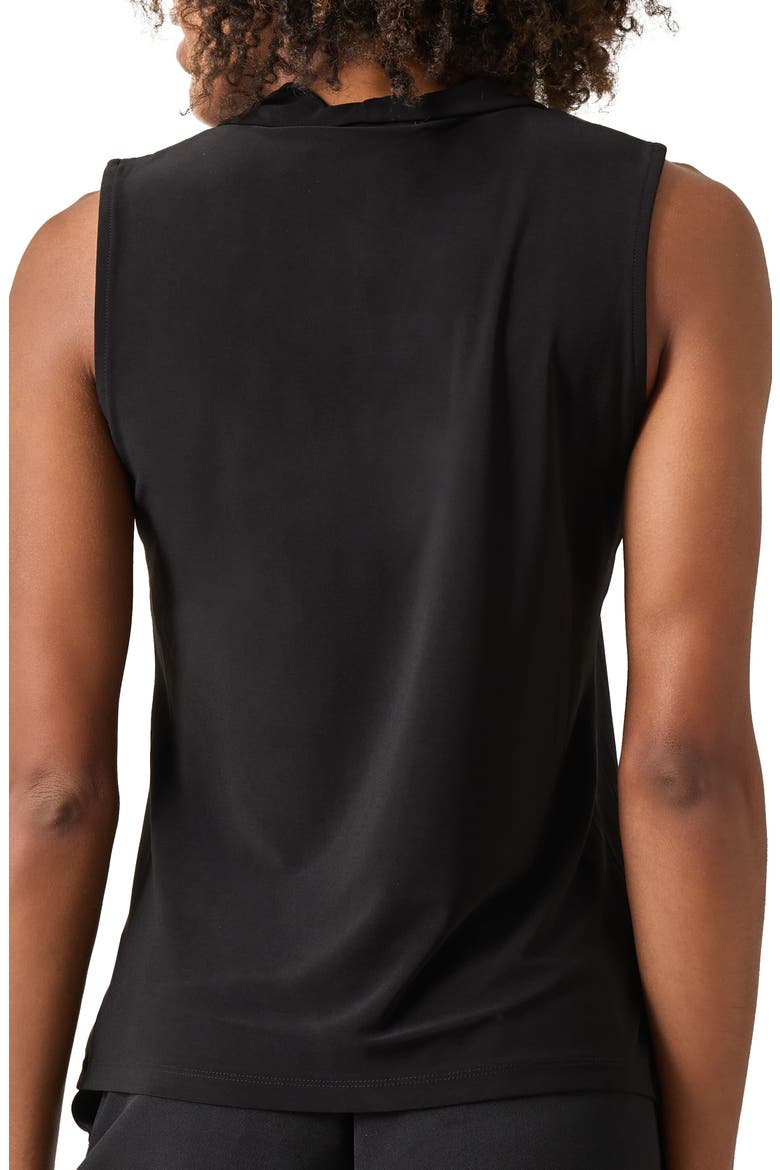 Sleeveless Knot Front Jersey Top, Alternate, color, BLACK