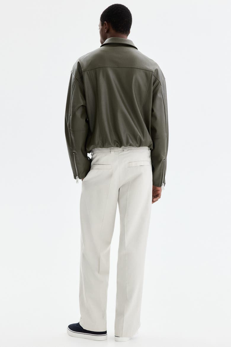 Relaxed Fit Cotton And Lyocell Tailored Trousers, Alternate, color, Light beige