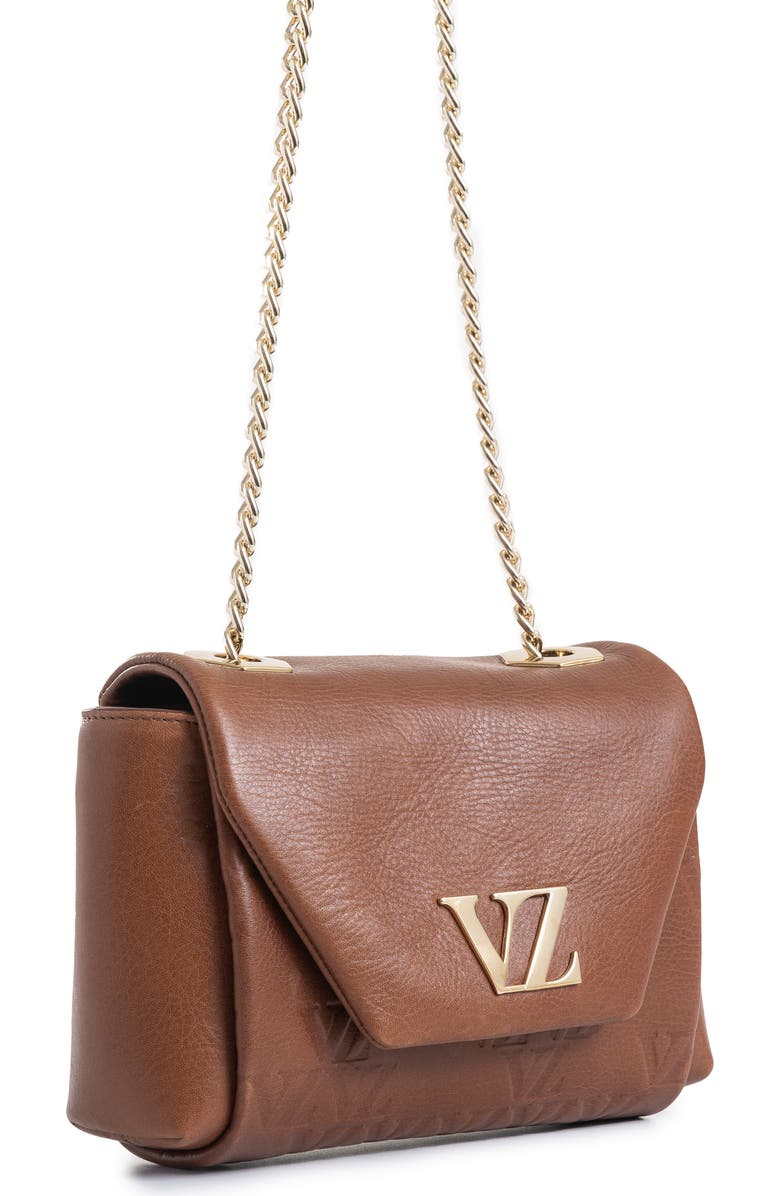 Velez Mini Lili Hands-Free Leather Bag with Metallic Chain, Alternate, color, Brown