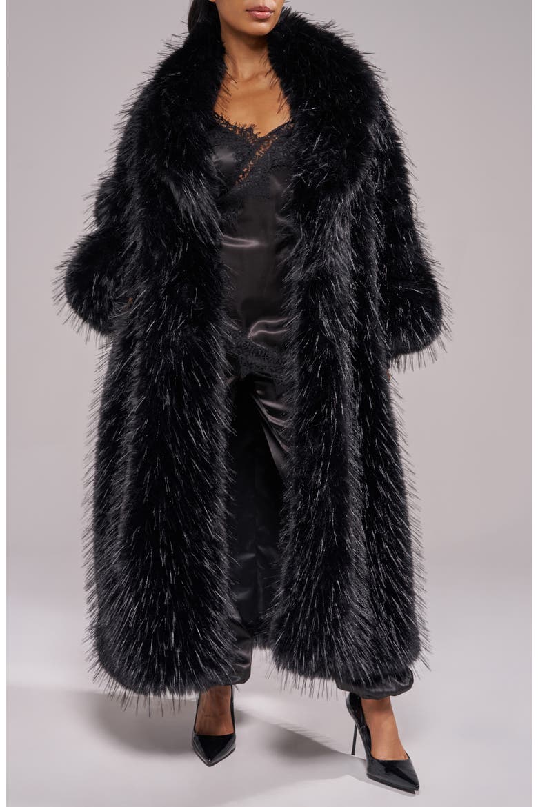 Vault Faux Fur Jacket, Main, color, BLACK