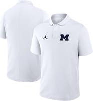 Jordan Brand Men's Jordan Brand White Michigan Wolverines Primetime Victory Primary Logo Performance Polo