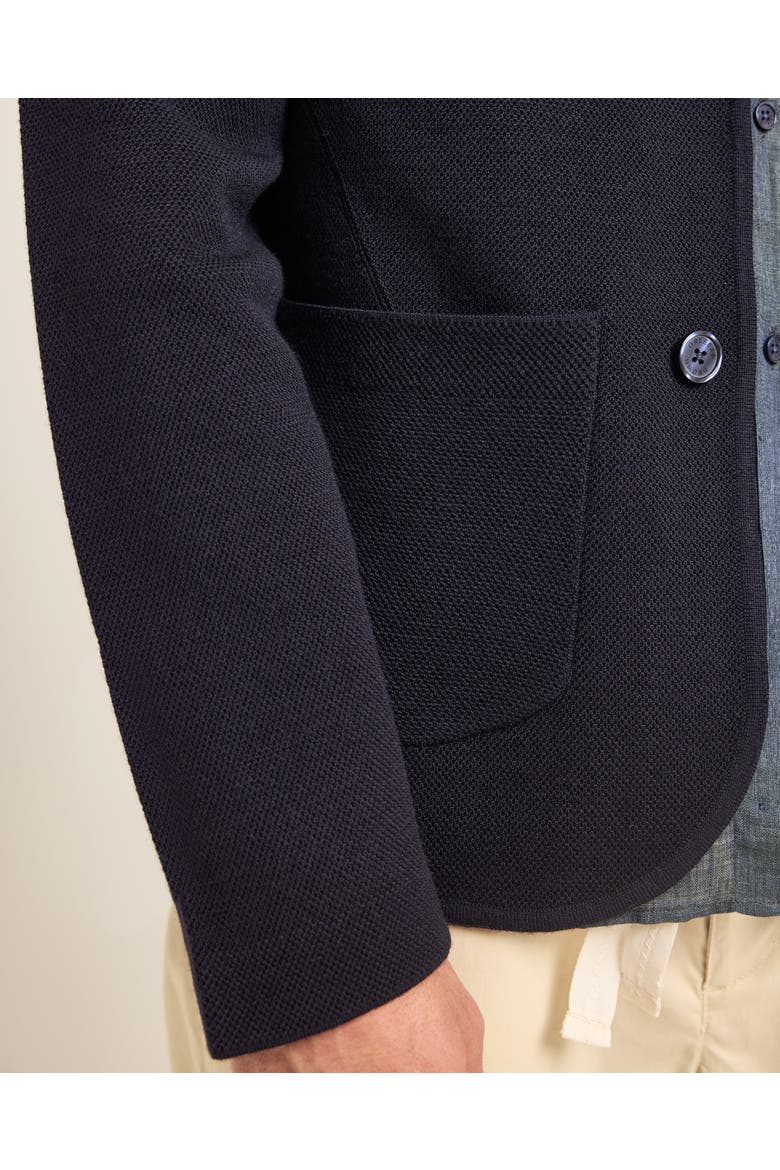 Rainer Pique Tailored Fit Merino Knitted Blazer, Alternate, color, NIGHT IRIS