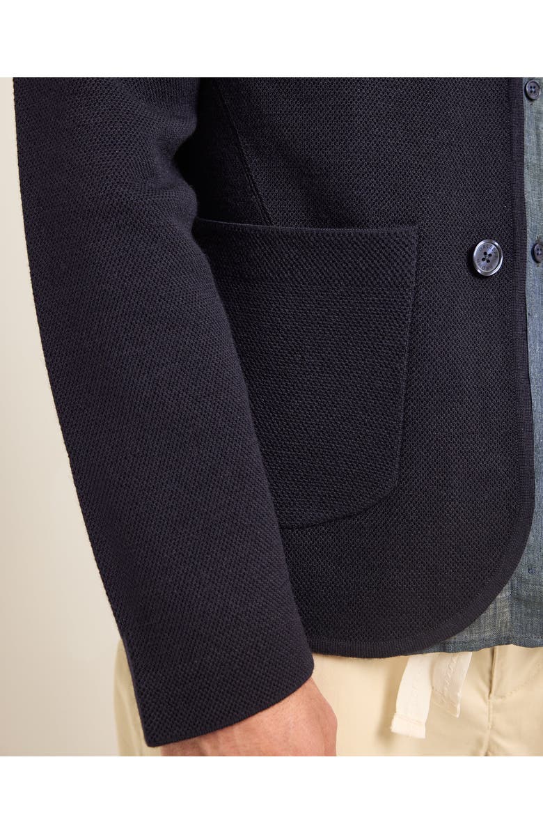 Orlebar Brown Rainer Pique Tailored Fit Merino Knitted Blazer, Alternate, color, Night Iris