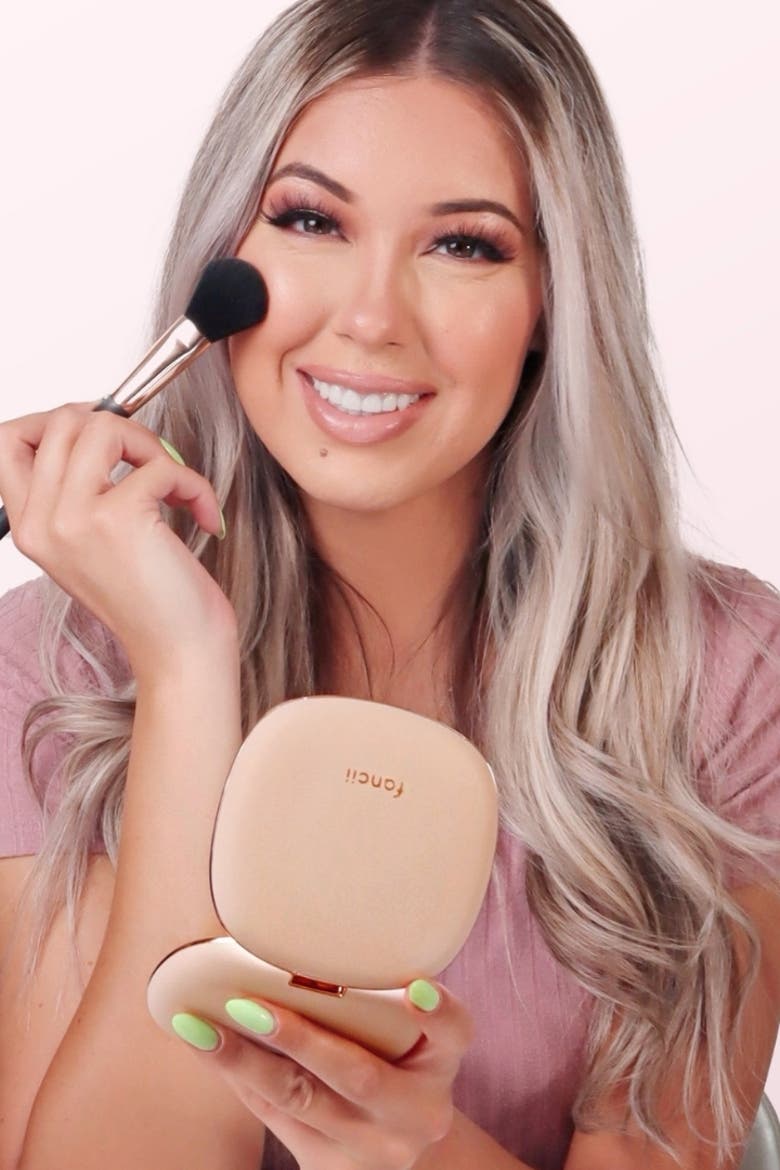 Mila 2 LED Compact Mirror, Alternate, color, Champagne Cream