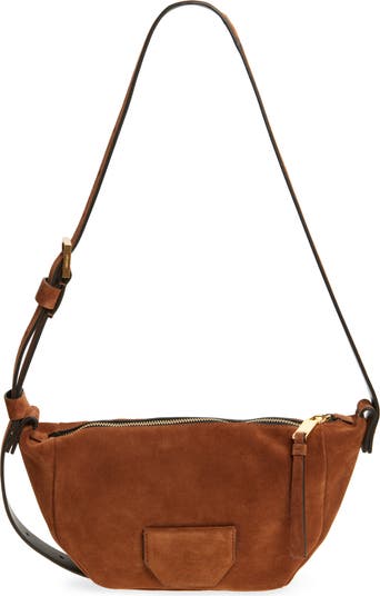 AllSaints Madea Suede Shoulder Bag | Nordstrom