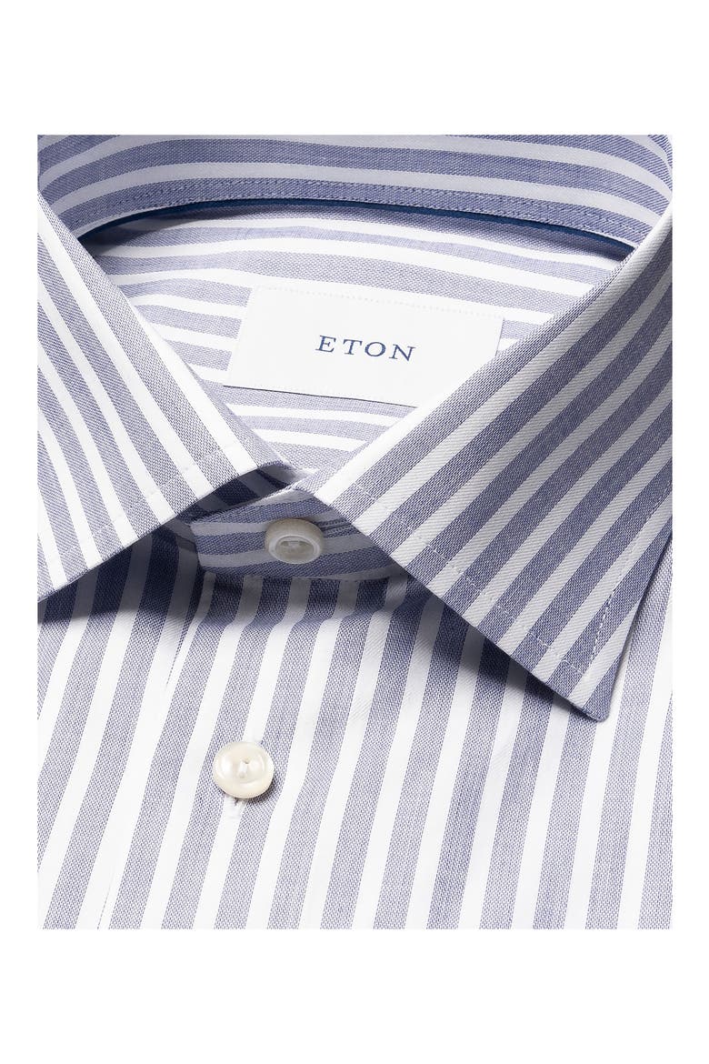 Contemporary Fit Stripe Twill Button-Up Shirt, Alternate, color, DARK BLUE