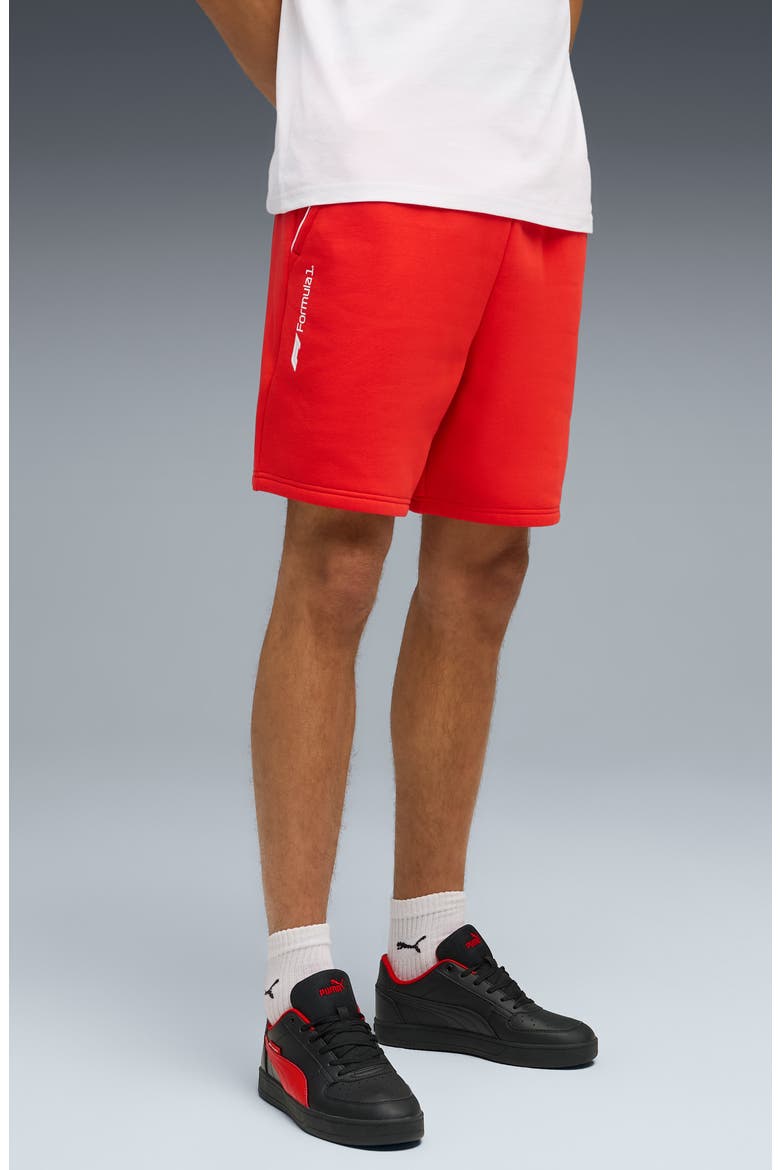 Formula 1® Essential Logo Fleece Sweat Shorts, Alternate, color, POP RED