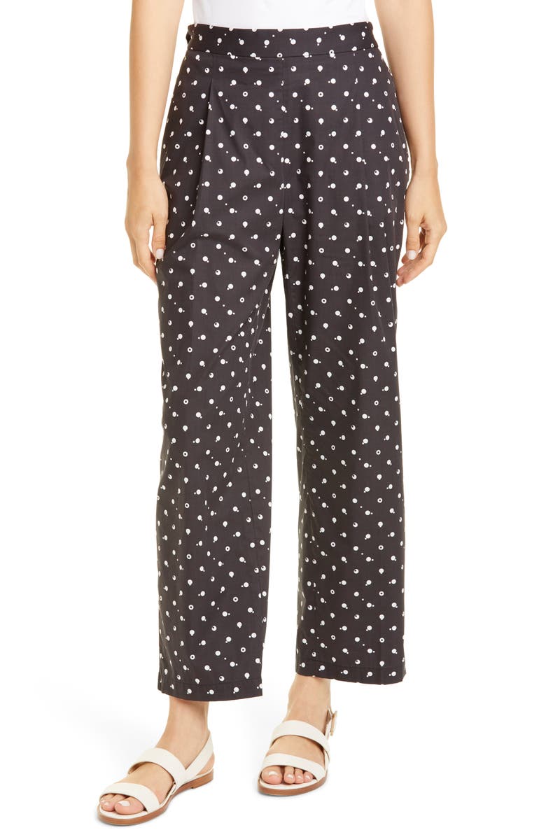 Rosetta Getty Bauhaus Dot Print Cotton Poplin Crop Pants, Main, color,