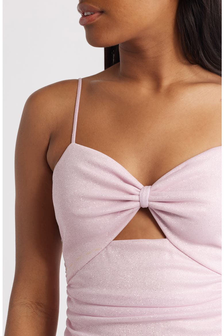 Glitter Bow Cutout Minidress, Alternate, color, BLUSH