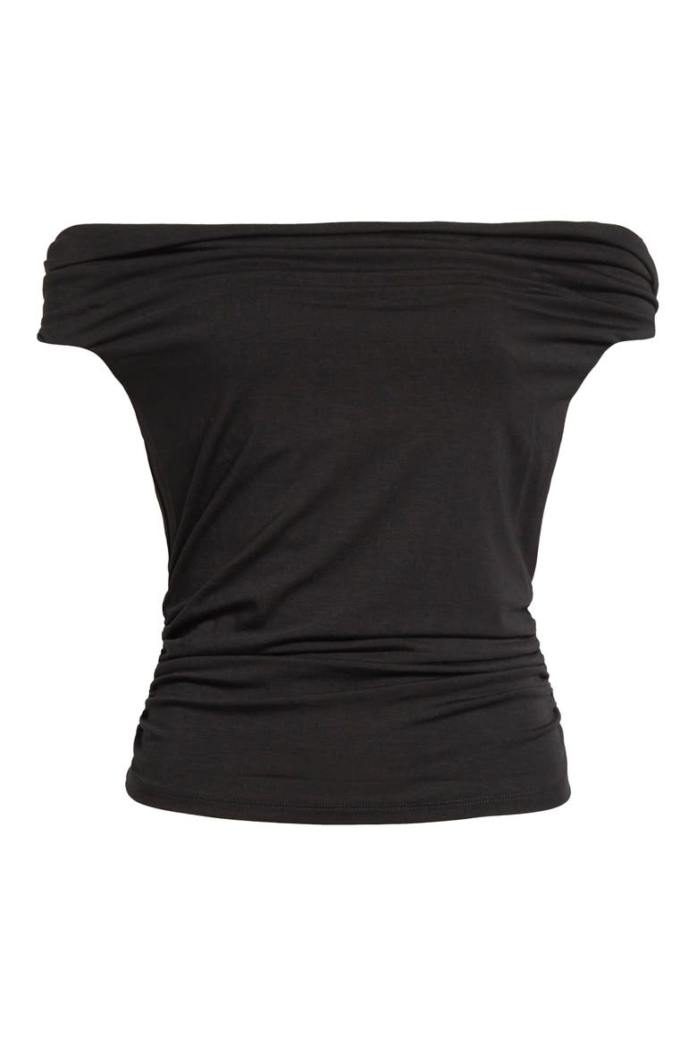 Delanna One-Shoulder Jersey Top, Alternate, color, BLACK