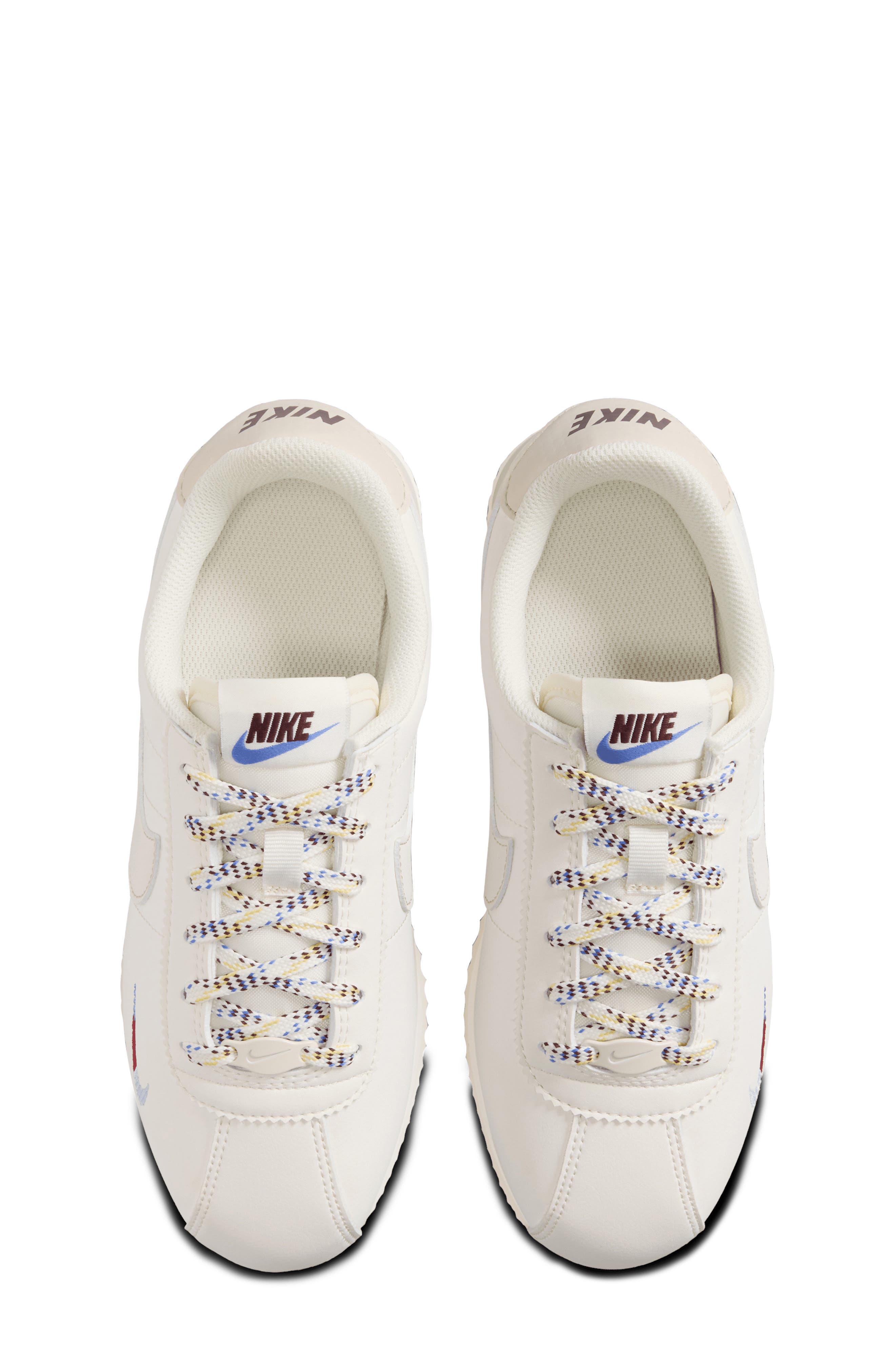 Nike Kids
 Cortez Sneaker, Alternate, color, Soft Pearl/ Blue/ Burgundy