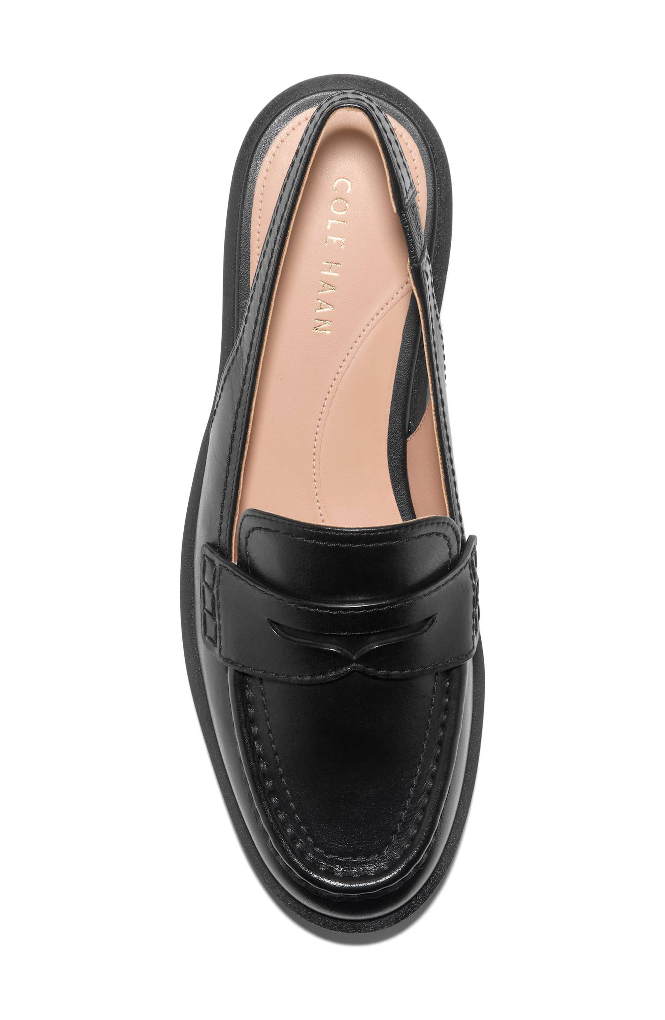 Cole Haan Gwendolyn Slingback Penny Loafer, Alternate, color, Black Leather