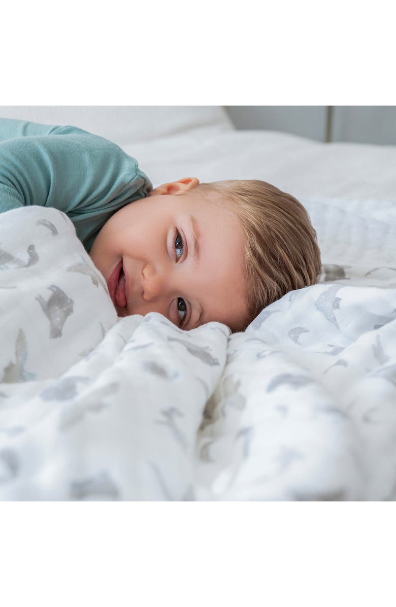 aden + anais Dream Organic Cotton Muslin Blanket, Alternate, color, Map The Stars Grey