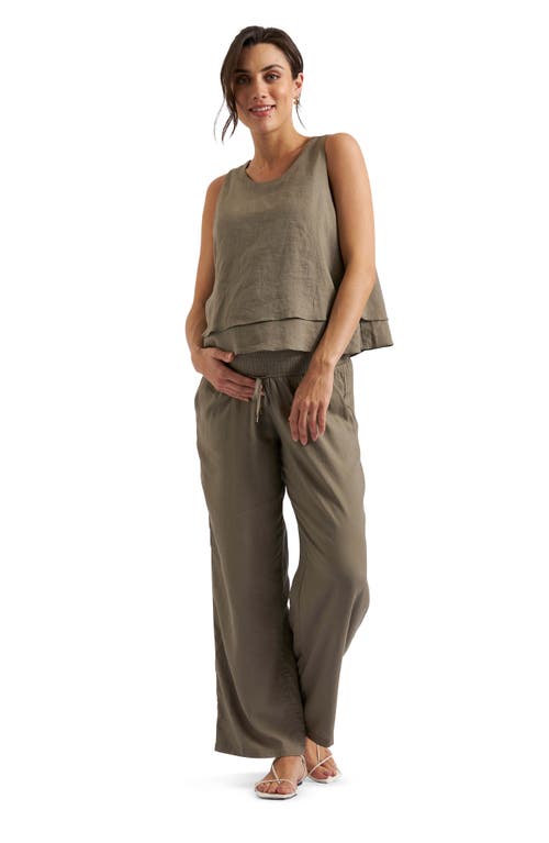 RIPE MATERNITY RIPE MATERNITY PEYTON LINEN BLEND TANK