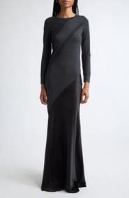 ZANKOV Agathe Long Sleeve Wool & Silk Maxi Dress
