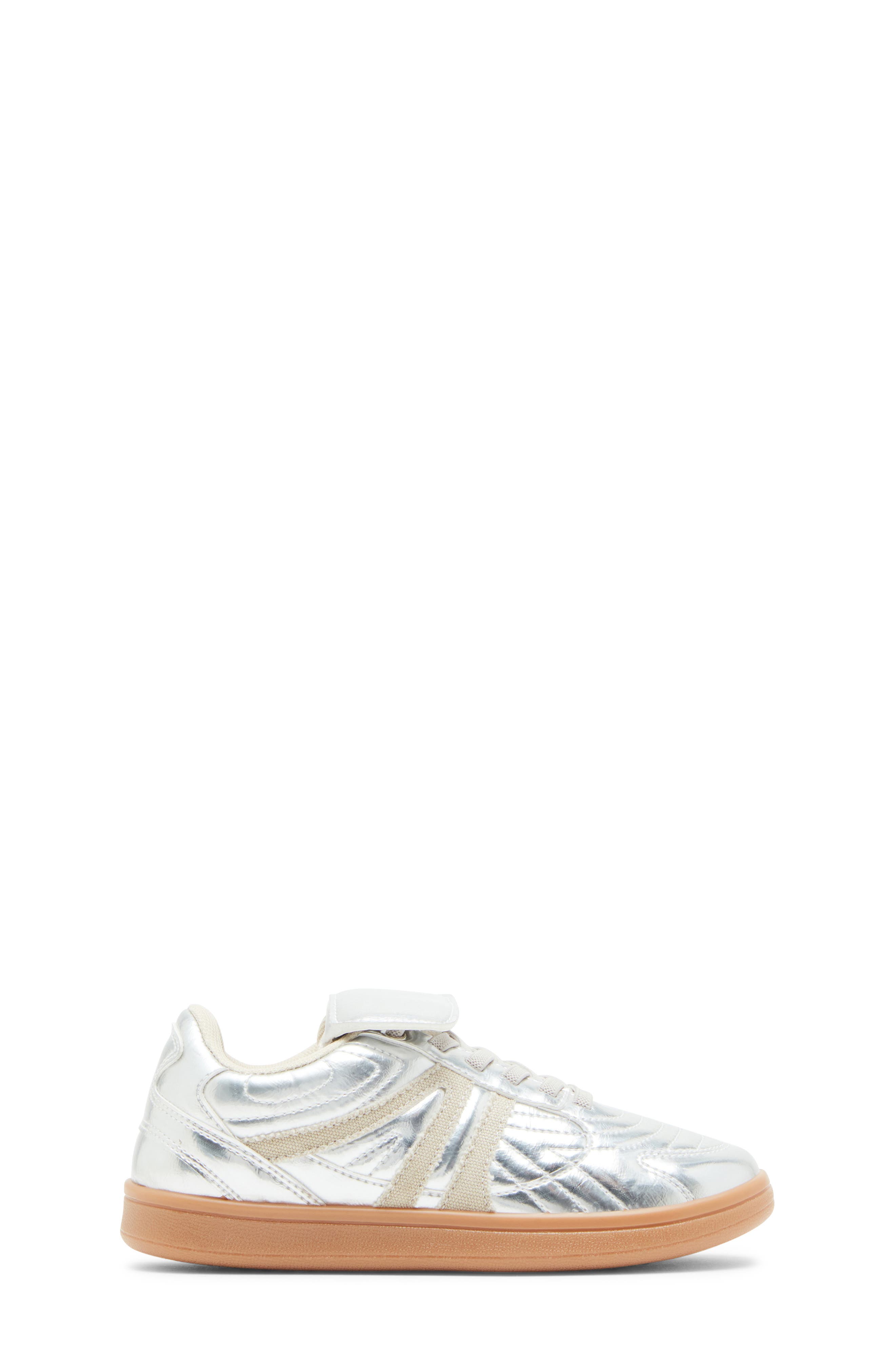 Steve Madden Kids' Kicker Metallic Sneaker, Alternate, color, Silver