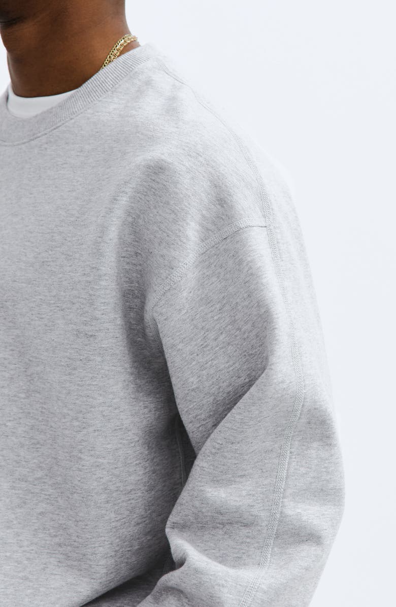 Reigning Champ Midweight Terry Relaxed Crewneck Sweatshirt, Alternate, color, Heather Stone