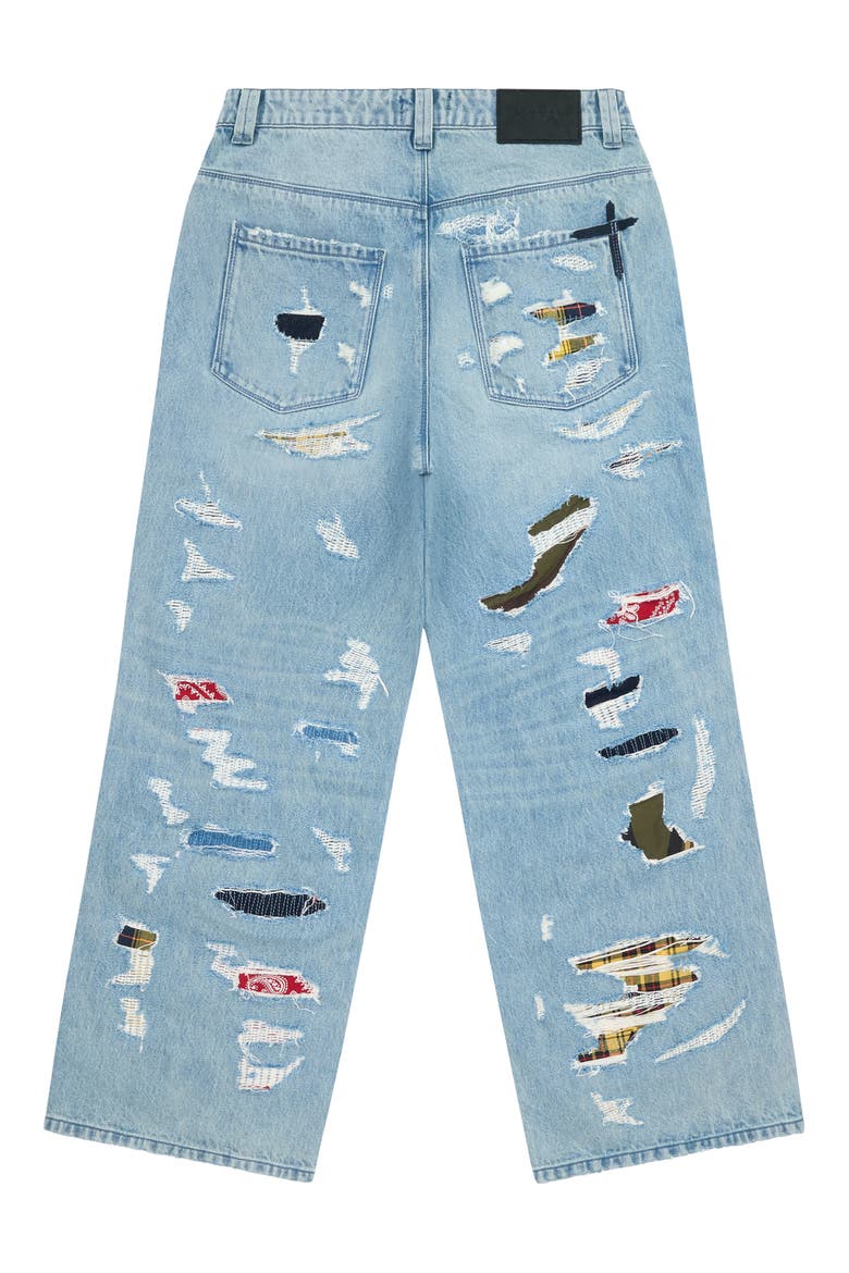 Franco Rip & Repair Wide Leg Jeans, Alternate, color, FRAYED INDIGO