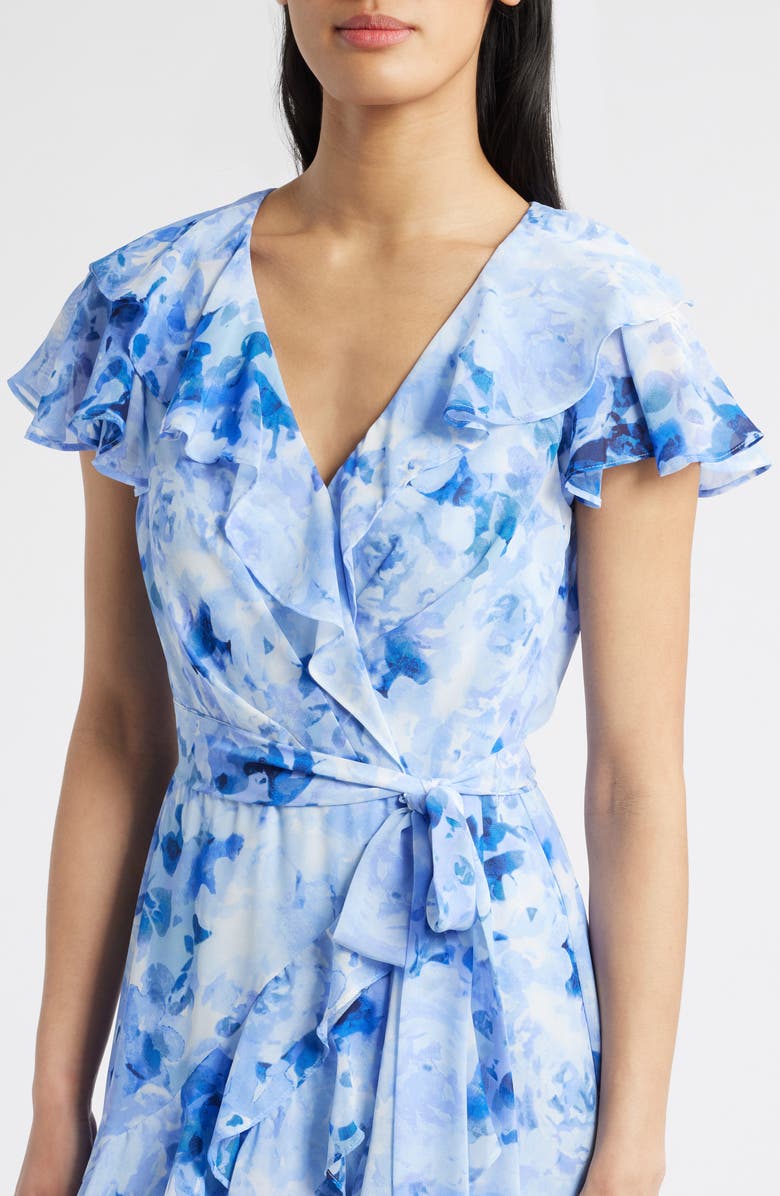 Eliza J Asymmetrical Ruffle Maxi Dress, Alternate, color, Periwinkle