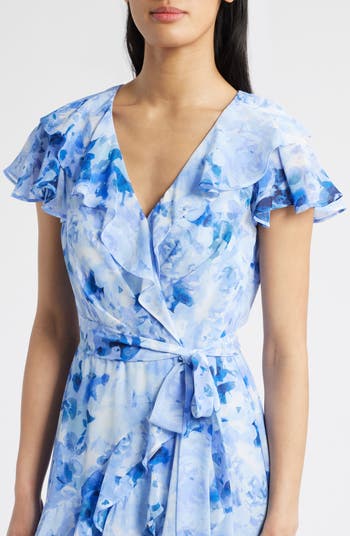 Floral Faux Wrap Maxi Dress