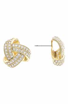 RIVKA FRIEDMAN Cubic Zirconia Knot Stud Earrings