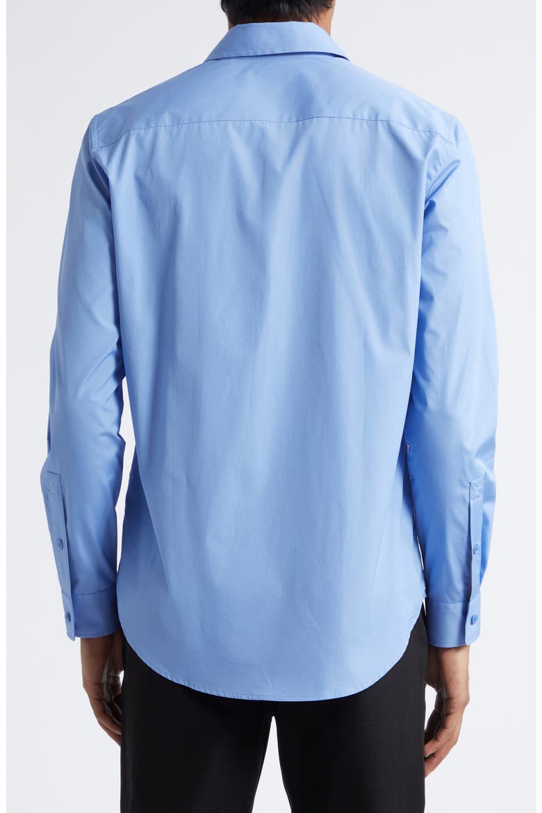 Sam Equestrian Knight Design Cotton Poplin Button-Up Shirt, Alternate, color, CORNFLOWER BLUE