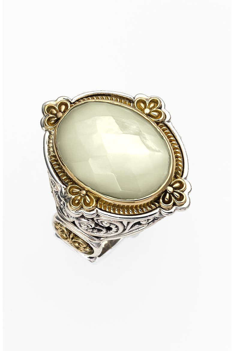 'Selene' Semiprecious Stone Ring, Main, color, SILVER/ GOLD
