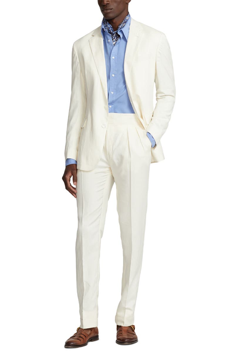 Ralph Lauren Purple Label Hadley Silk & Linen Canvas Sport Coat, Alternate, color, Classic Cream