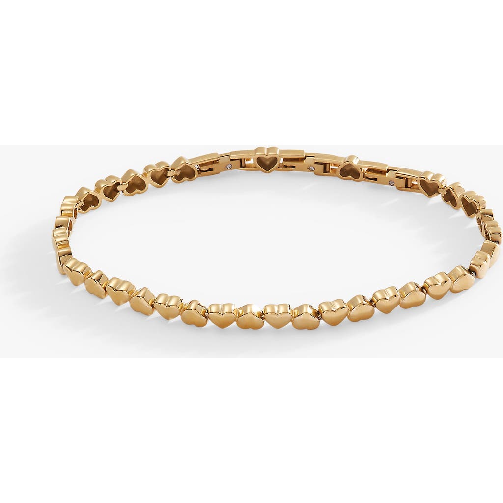 Alex And Ani Heart Tennis Bracelet In Gold