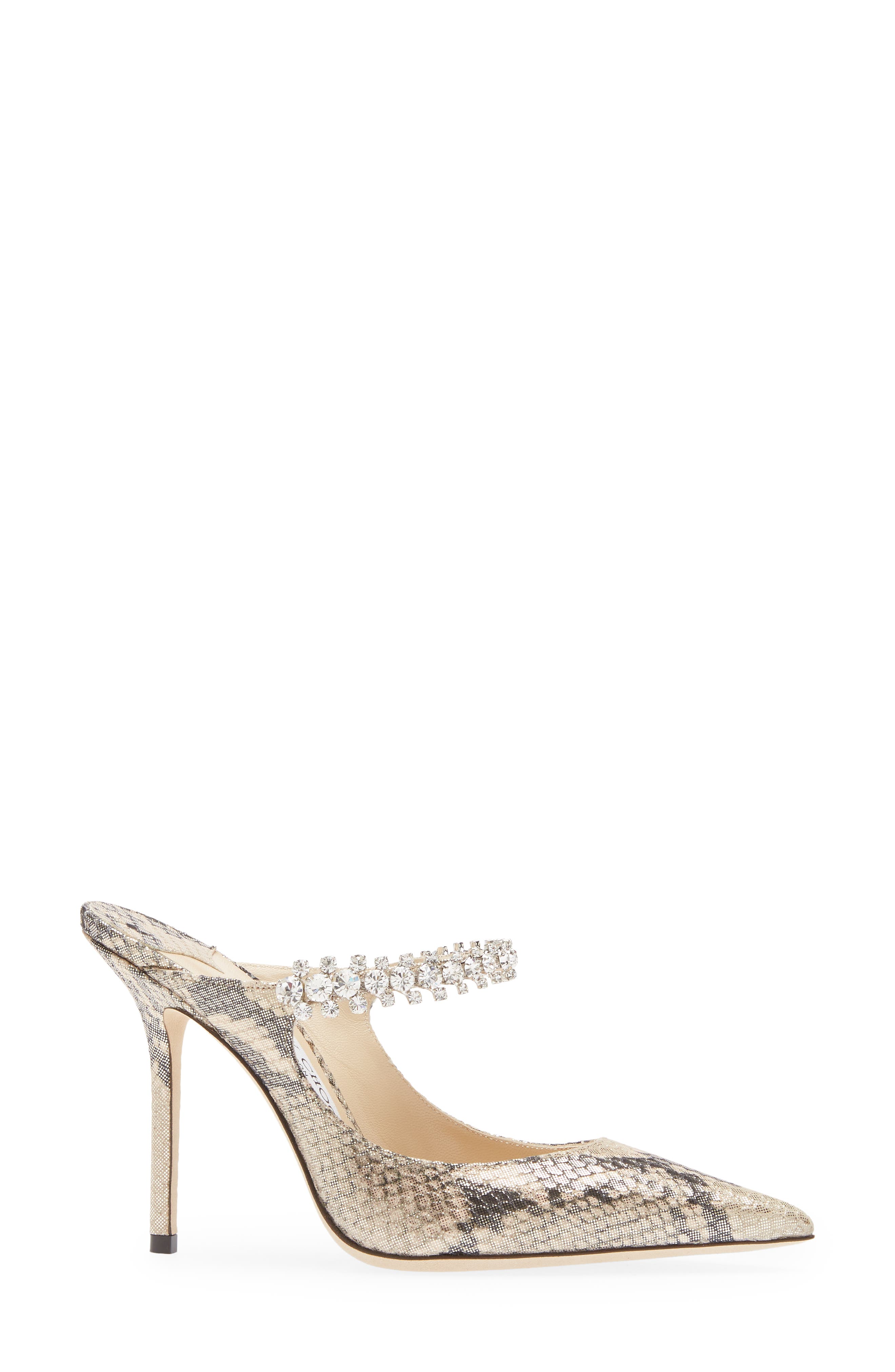 Jimmy Choo Bing Crystal Embellished Metallic Mule, Alternate, color, 