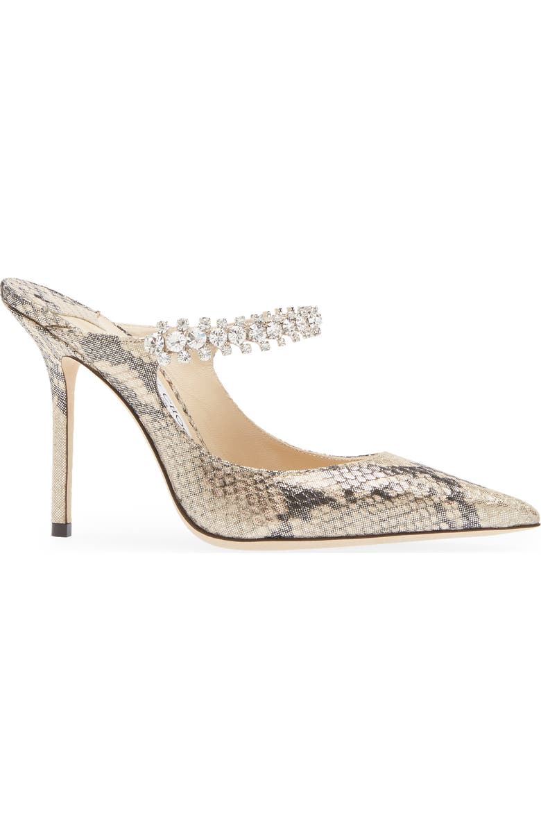Jimmy Choo Bing Crystal Embellished Metallic Mule, Alternate, color,