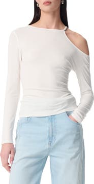 Robert Rodriguez Charlie Cold Shoulder Cutout Long Sleeve Top