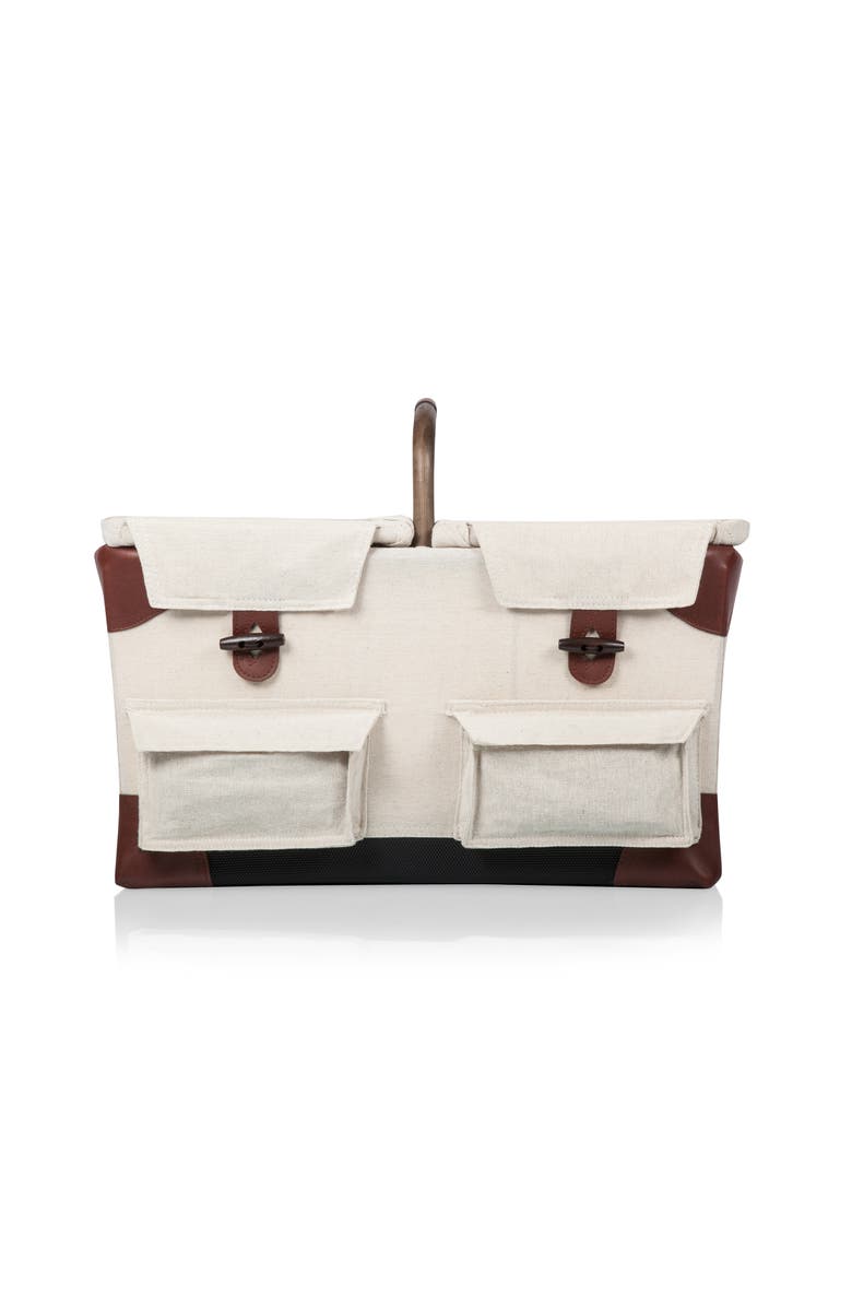 Picnic Time Pioneer Picnic Basket, Alternate, color, Beige With Navy & Brown
