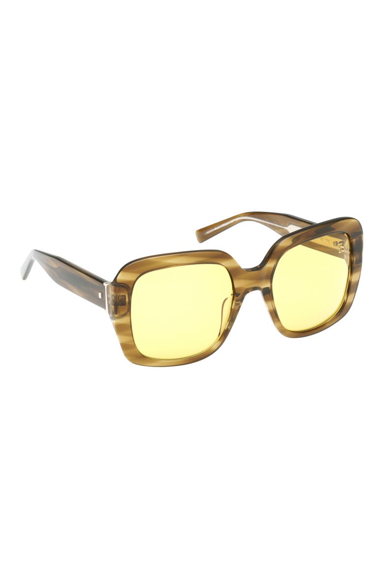 55mm Square Sunglasses, Alternate, color, BROWN HORN / BROWN