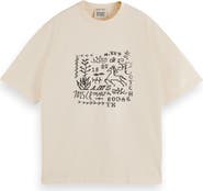 Scotch & Soda Cross-Stitched Artwork Cotton T-Shirt