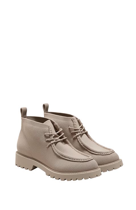Francis Round-Toe Lug Sole Ankle Boots