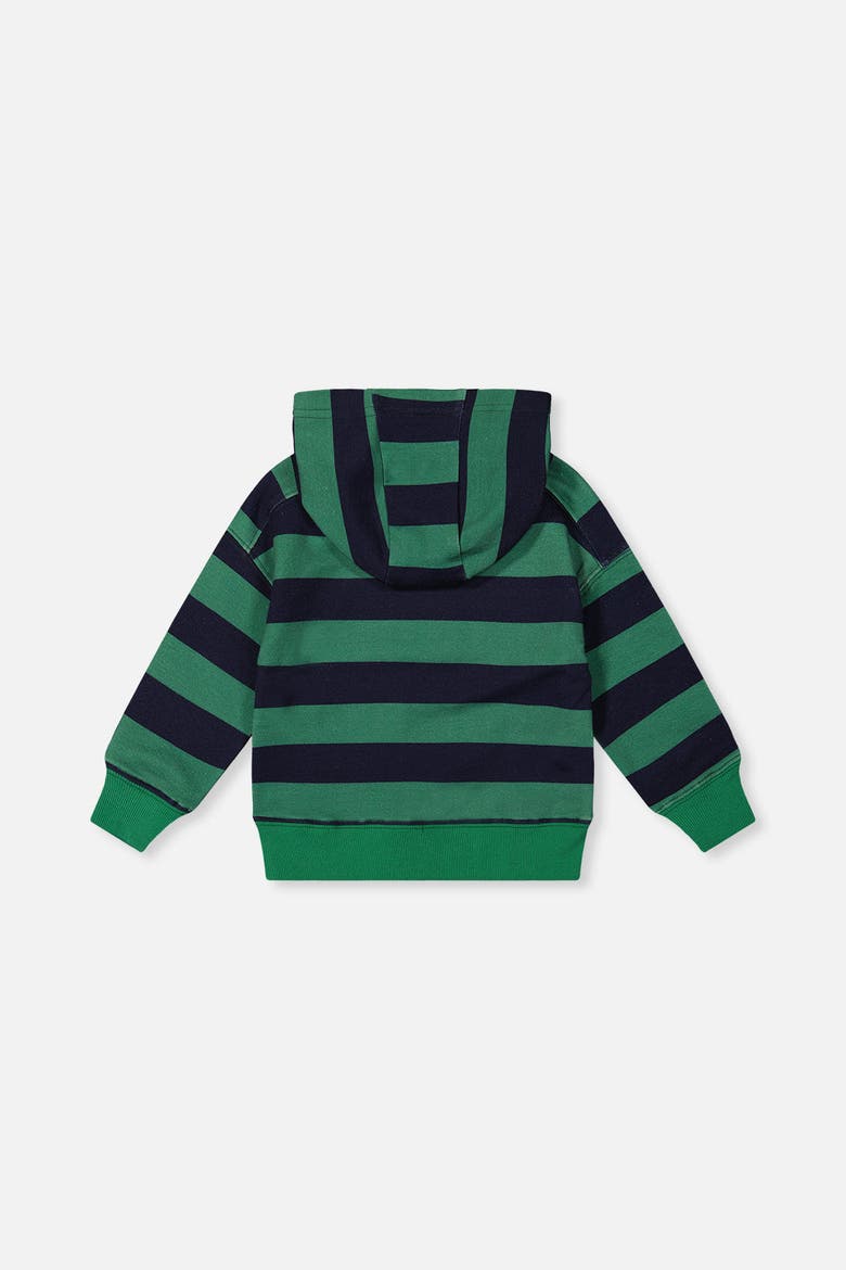 Fleece Dino Applique Striped Hoodie, Alternate, color, Blue Striped Green
