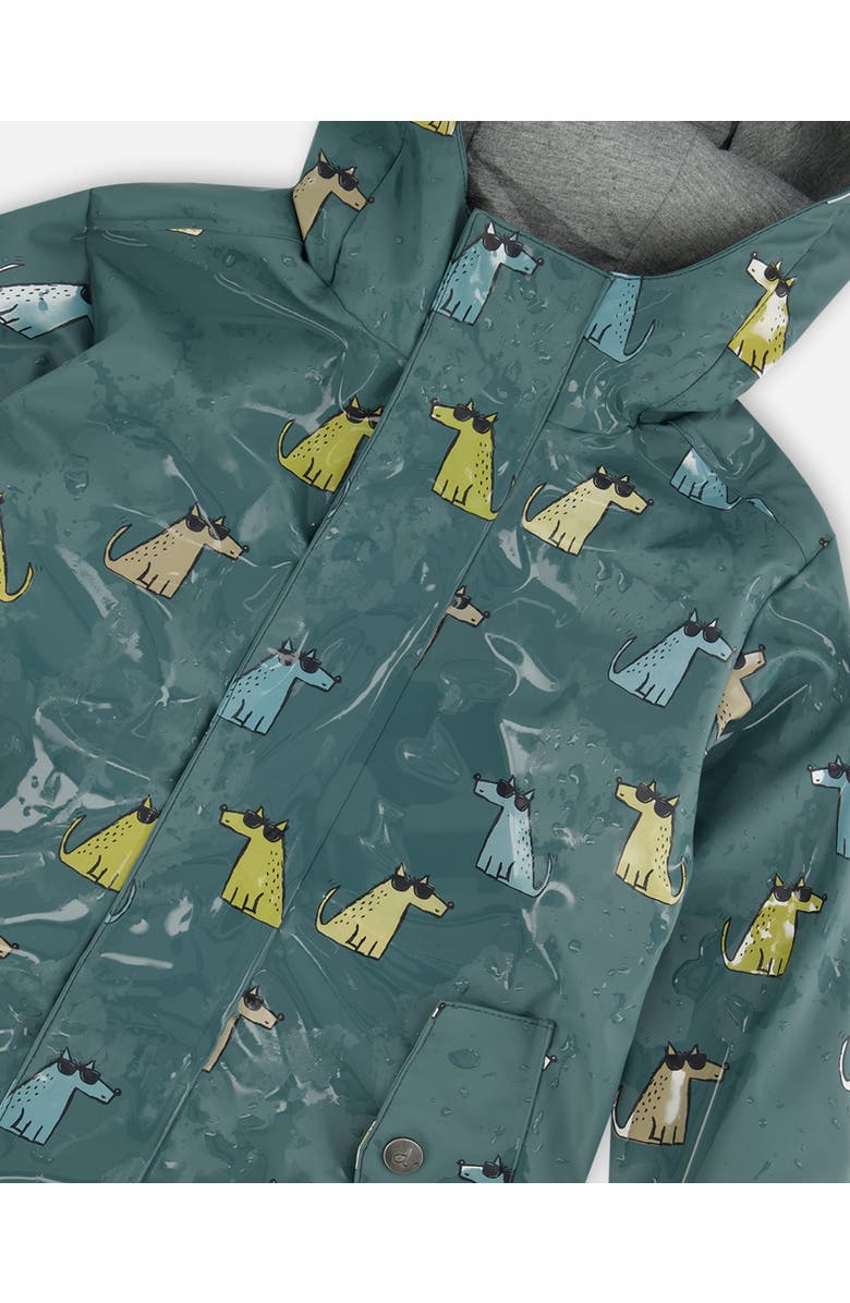 Deux par Deux Little Boy's Changing Color Rain Set Green Printed Sunglasses Dogs, Alternate, color, 