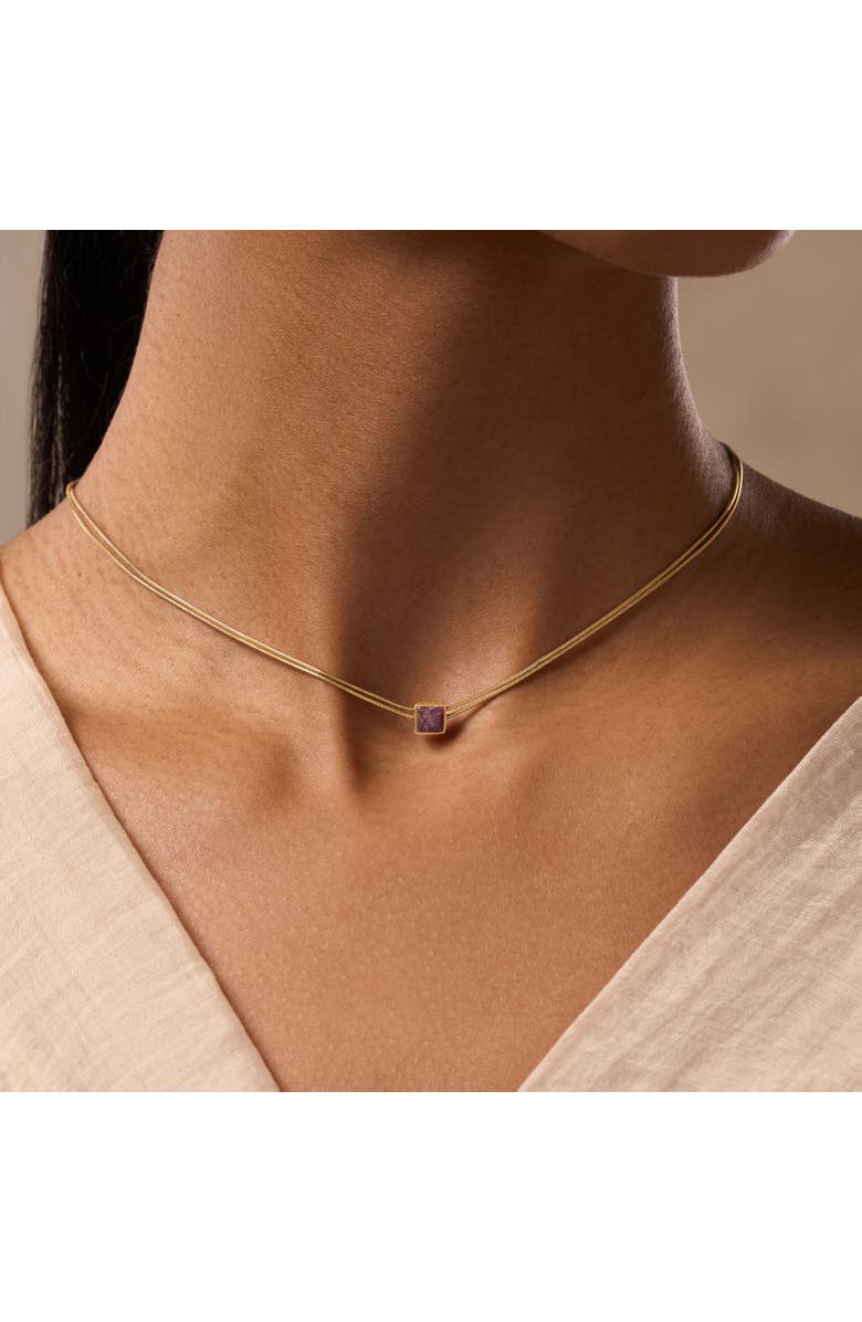 Karma and Luck Charm & Harmonize - Pink Tourmaline Evil Eye October Birthstone Necklace, Alternate, color, Gold/Pink