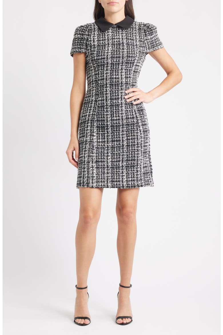 Julia Jordan Cap Sleeve Bouclé Tweed Sheath Dress (Women) | Nordstrom