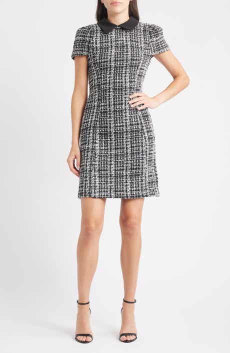 Julia Jordan Cap Sleeve Bouclé Tweed Sheath Dress